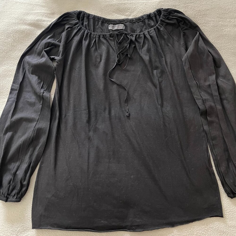 Vintage Y2K Michael Stars Women Black Boho Blouse One Size